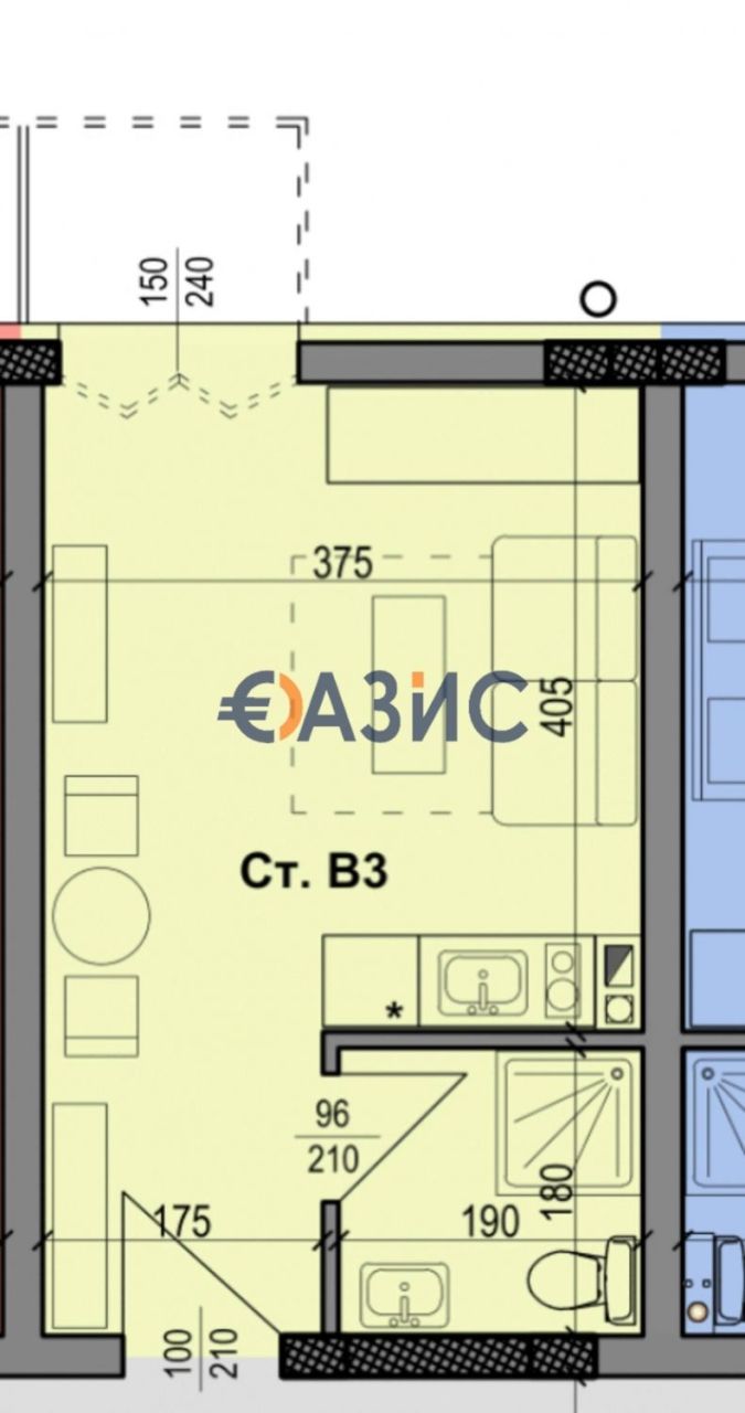 Апартаменты в Несебре, Болгария, 33.4 м² - фото 2