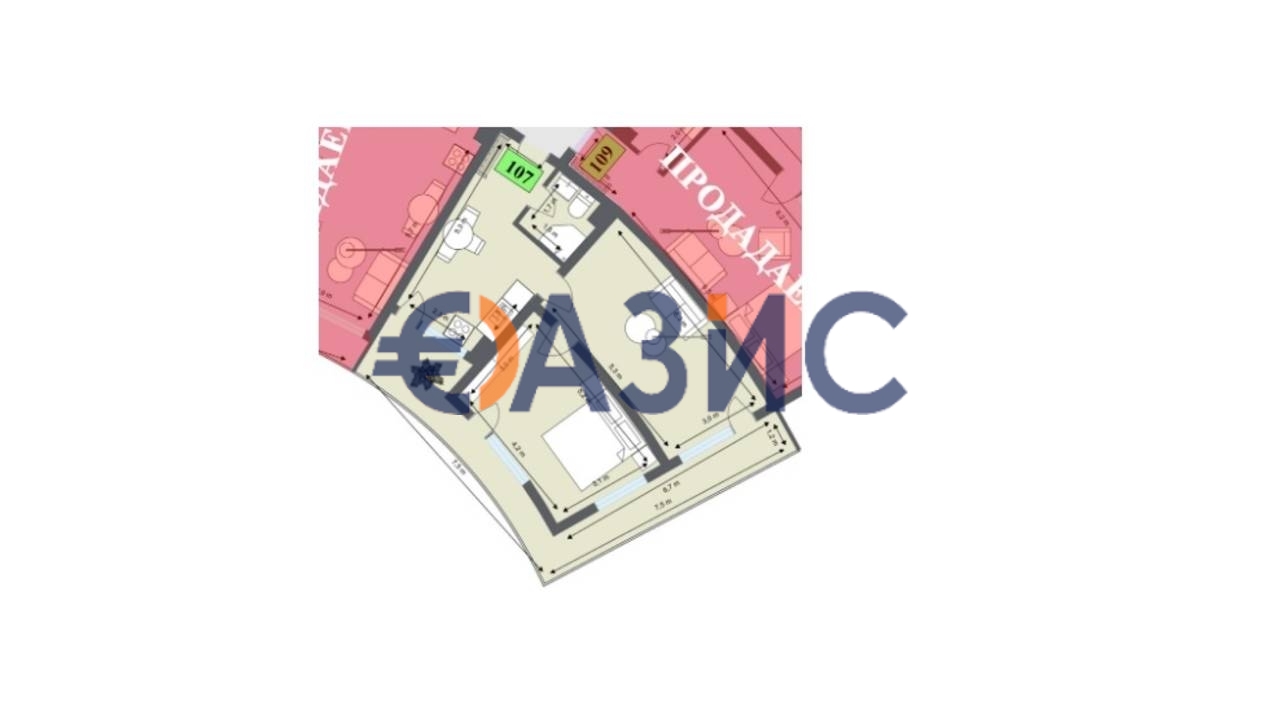 Апартаменты в Обзоре, Болгария, 85 м² - фото 4