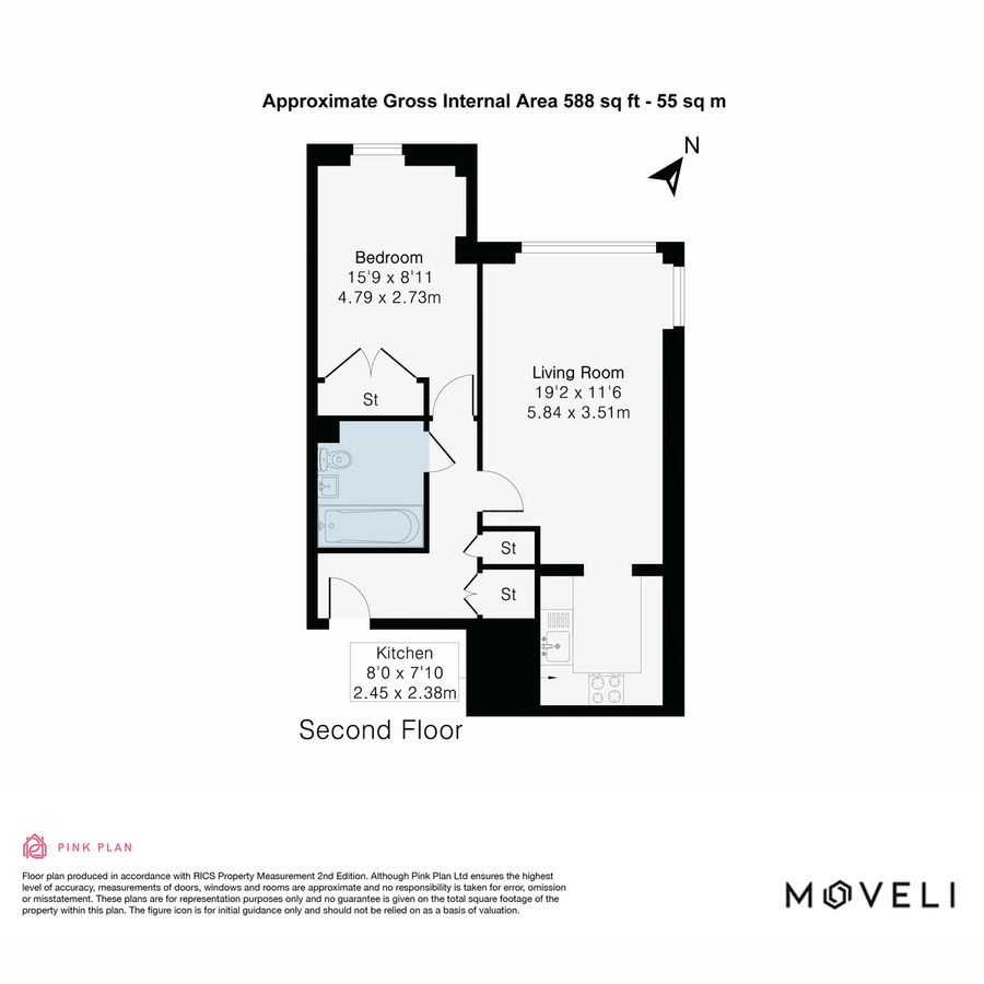 Квартира в Лондоне, Великобритания, 55 м² - фото 7