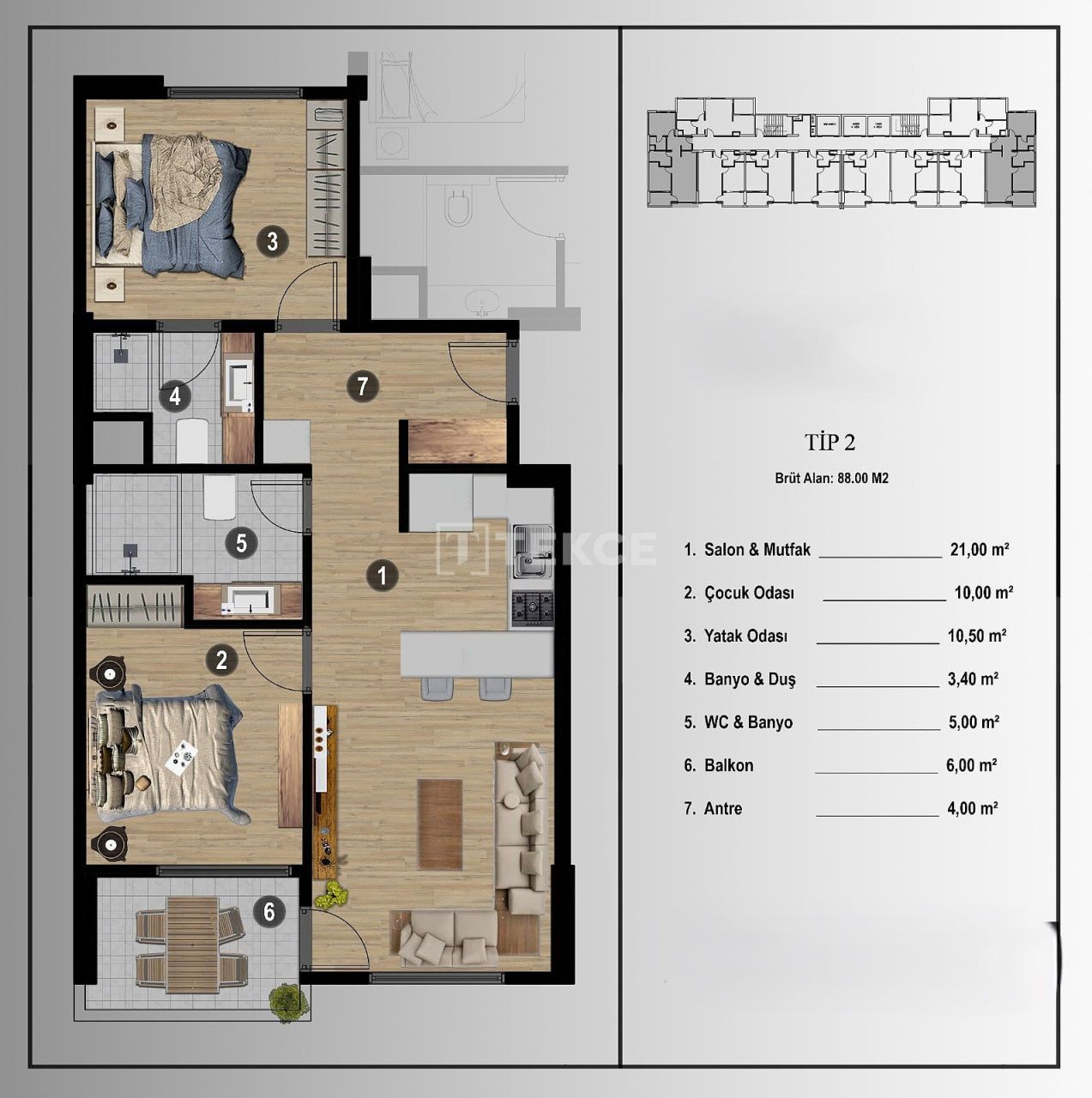 Апартаменты Эрдемли, Турция, 66 м² - фото 16