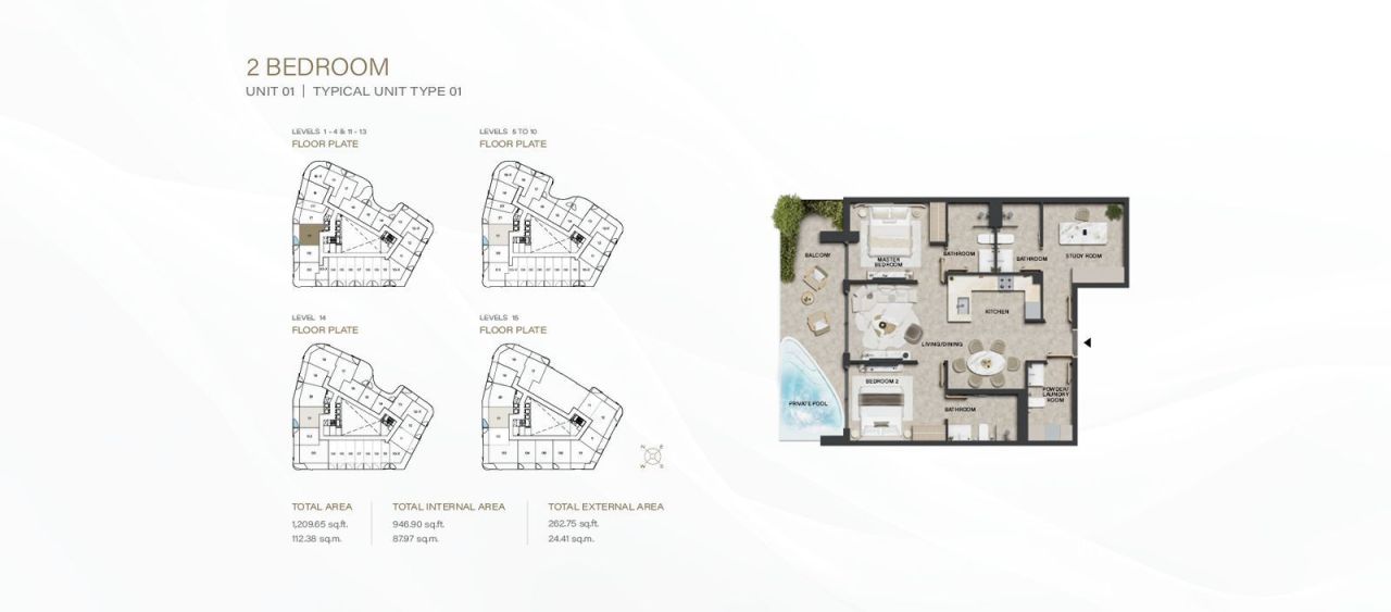 Квартира в Дубае, ОАЭ, 112 м² - фото 10