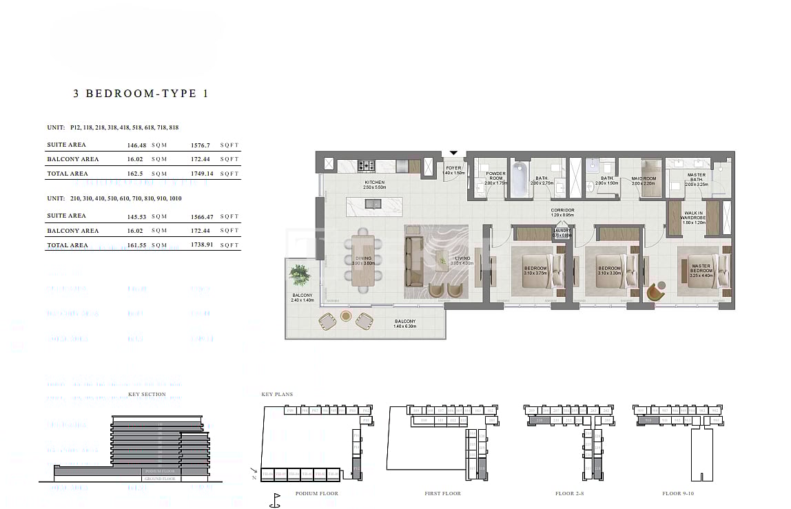 Апартаменты в Дубае, ОАЭ, 173 м² - фото 11
