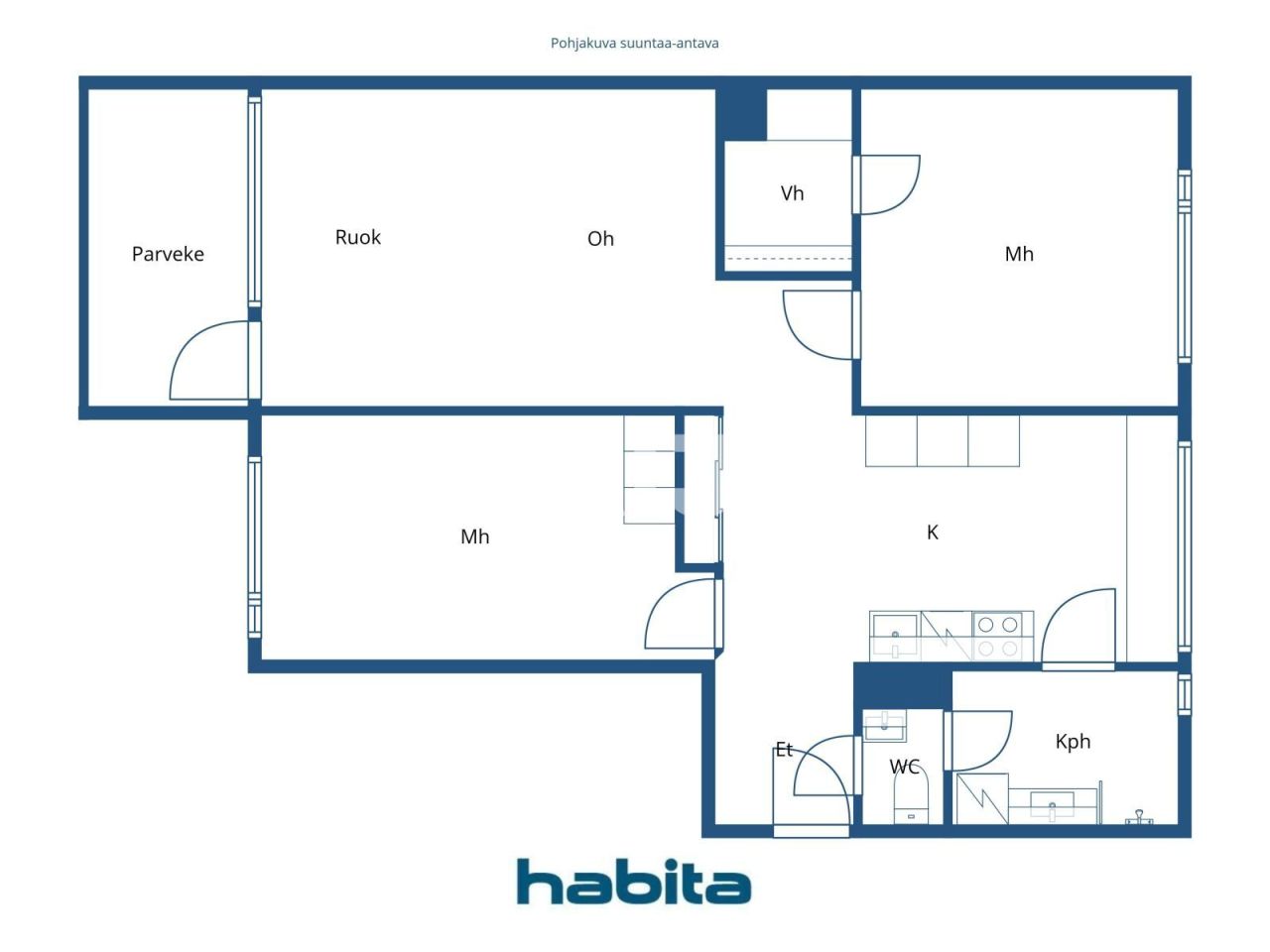 Апартаменты в Хельсинки, Финляндия, 80.5 м² - фото 2