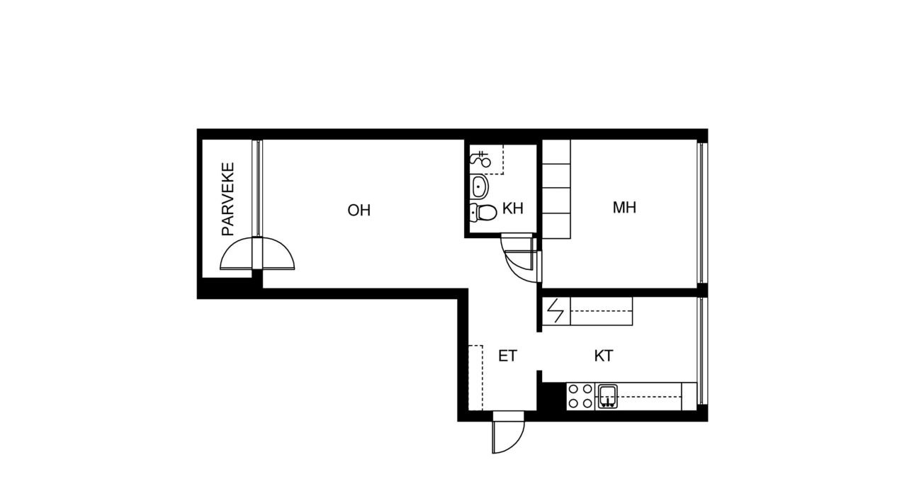 Квартира в Пори, Финляндия, 45 м² - фото 2