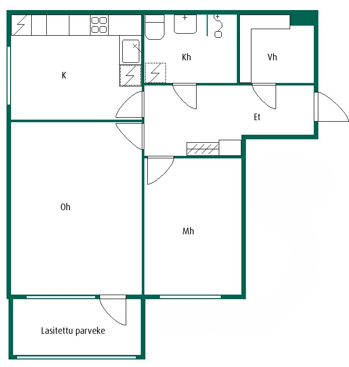 Квартира в Варкаусе, Финляндия, 58 м² - фото 2