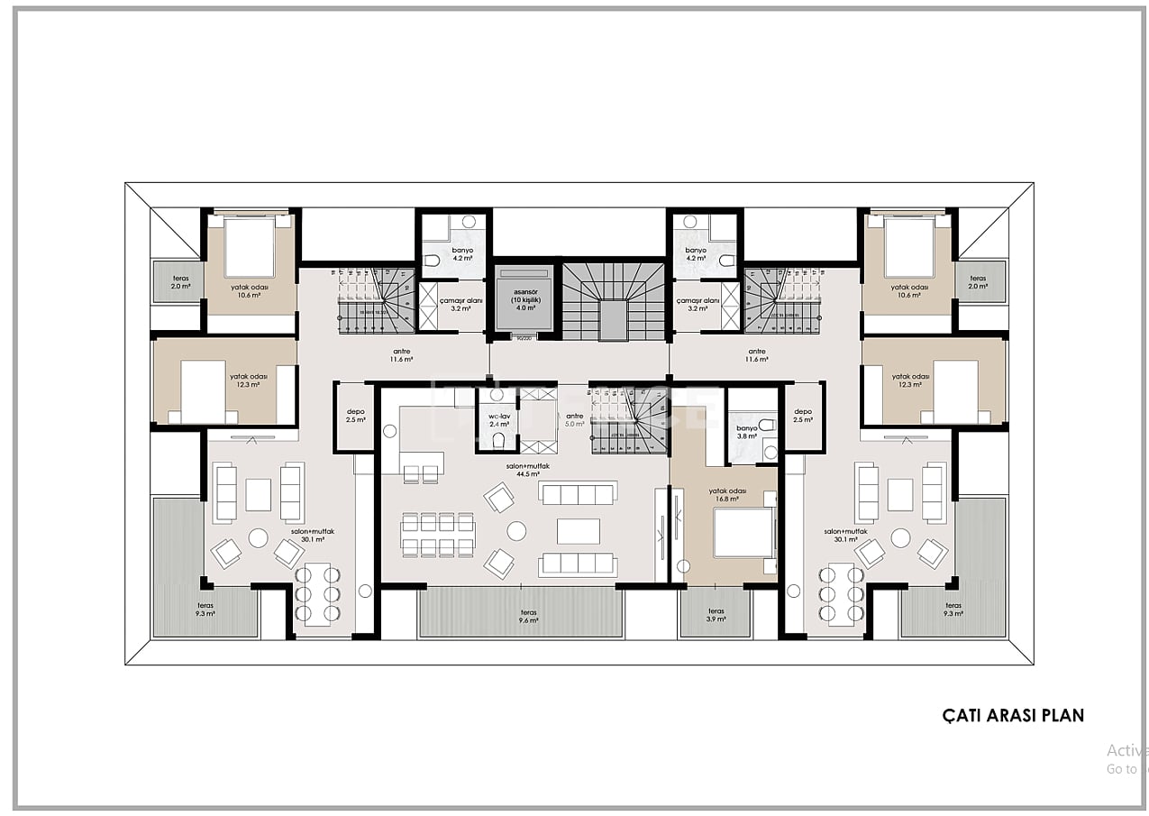 Апартаменты в Алании, Турция, 152 м² - фото 11