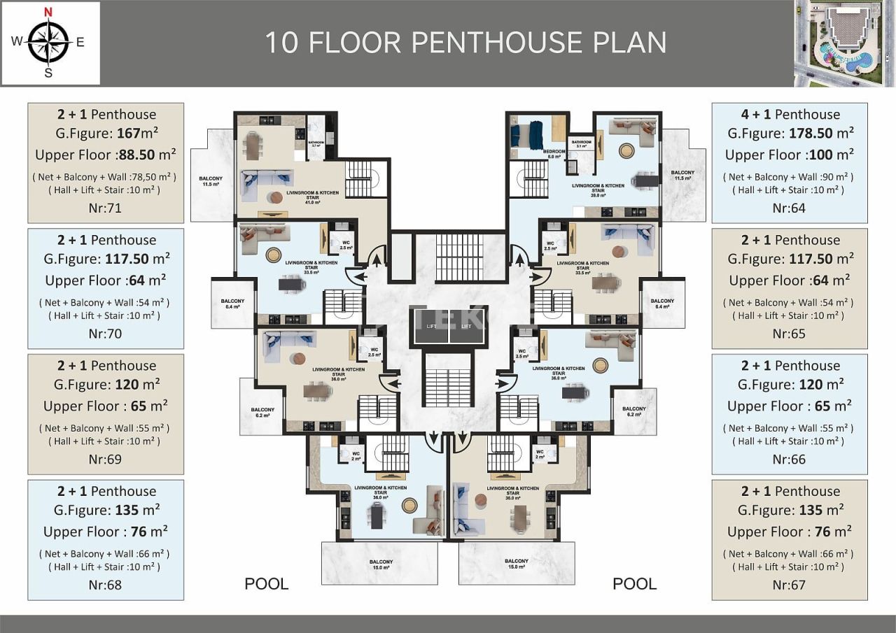 Пентхаус в Алании, Турция, 120 м² - фото 19