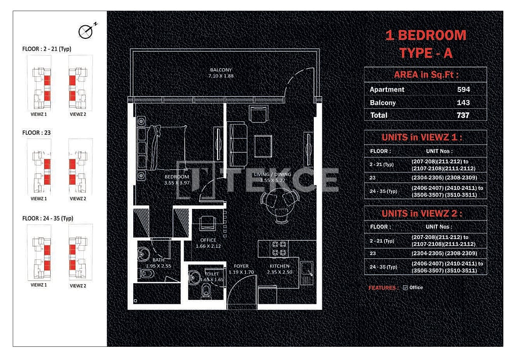 Апартаменты в Дубае, ОАЭ, 74 м² - фото 14
