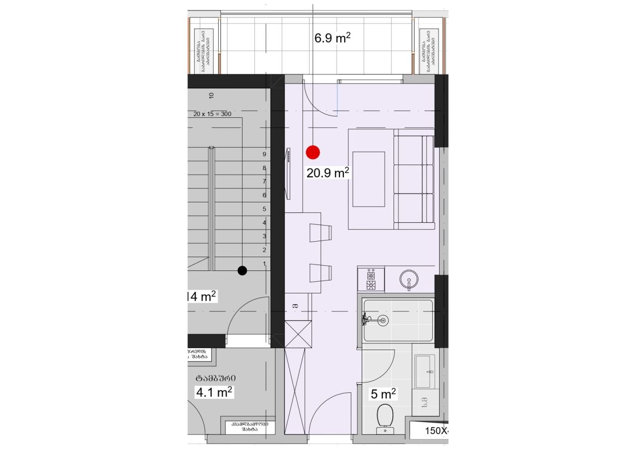 Квартира в Батуми, Грузия, 32.8 м² - фото 2