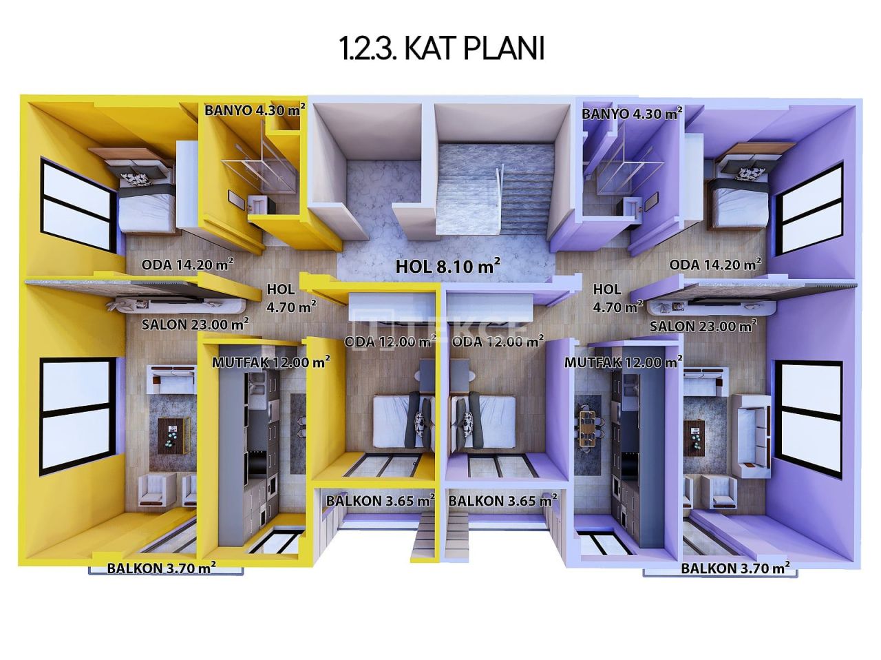 Апартаменты Чифтликкёй, Турция, 75 м² - фото 4