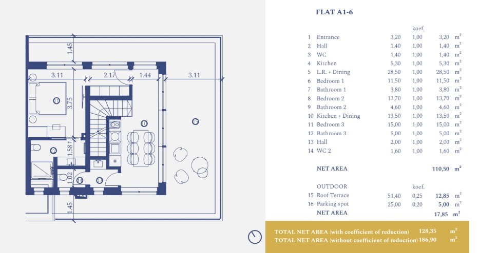 Квартира в Умаге, Хорватия, 123.35 м² - фото 7