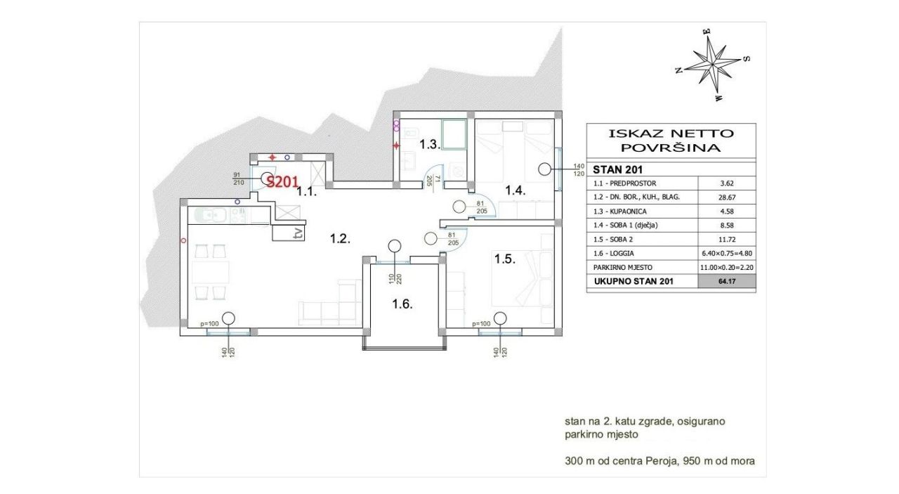 Квартира в Перое, Хорватия, 64 м² - фото 18