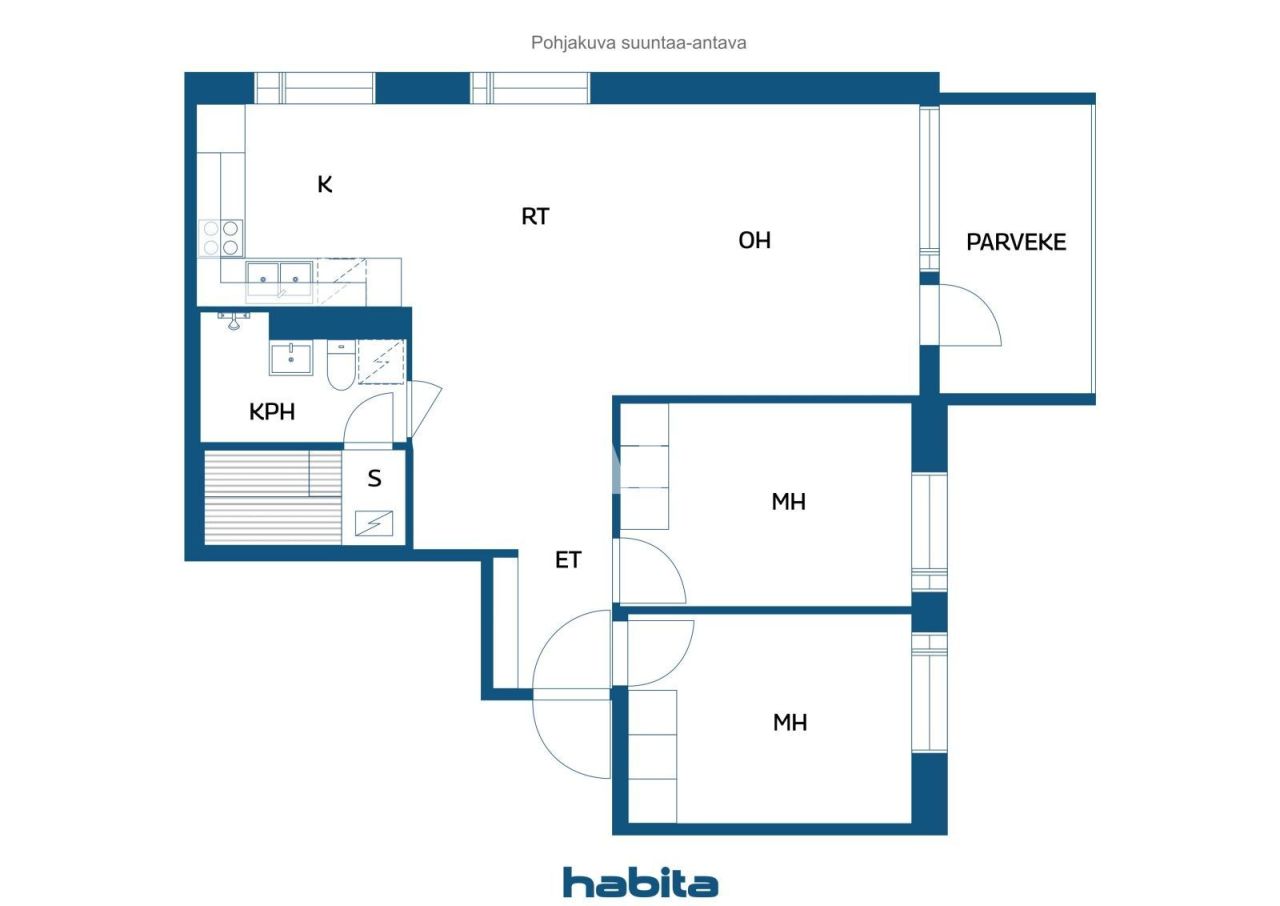 Апартаменты в Ювяскюля, Финляндия, 63 м² - фото 2