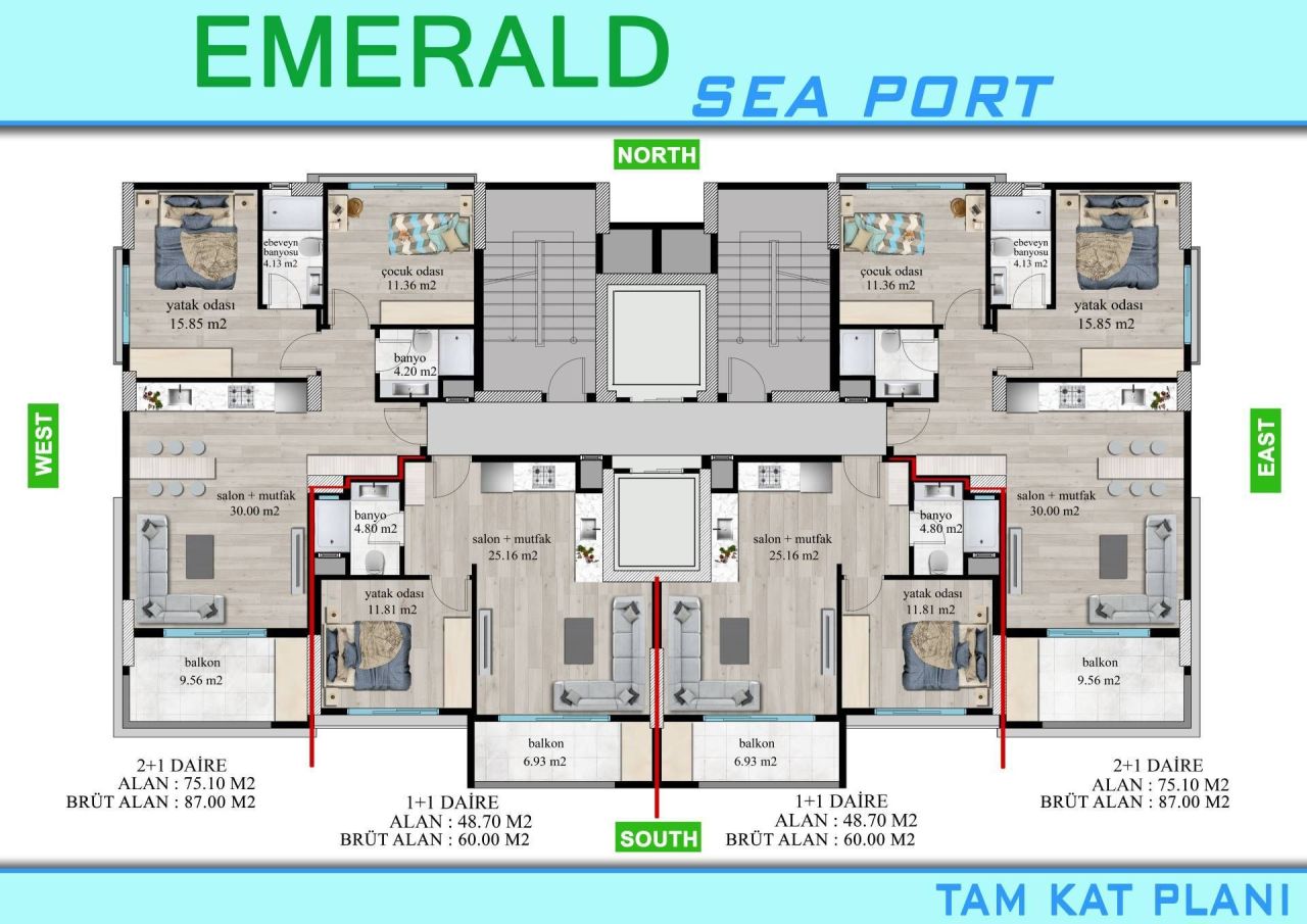 Квартира в Мерсине, Турция, 87 м² - фото 9
