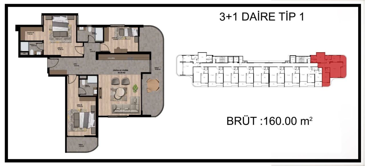 Квартира в Мерсине, Турция, 160 м² - фото 19