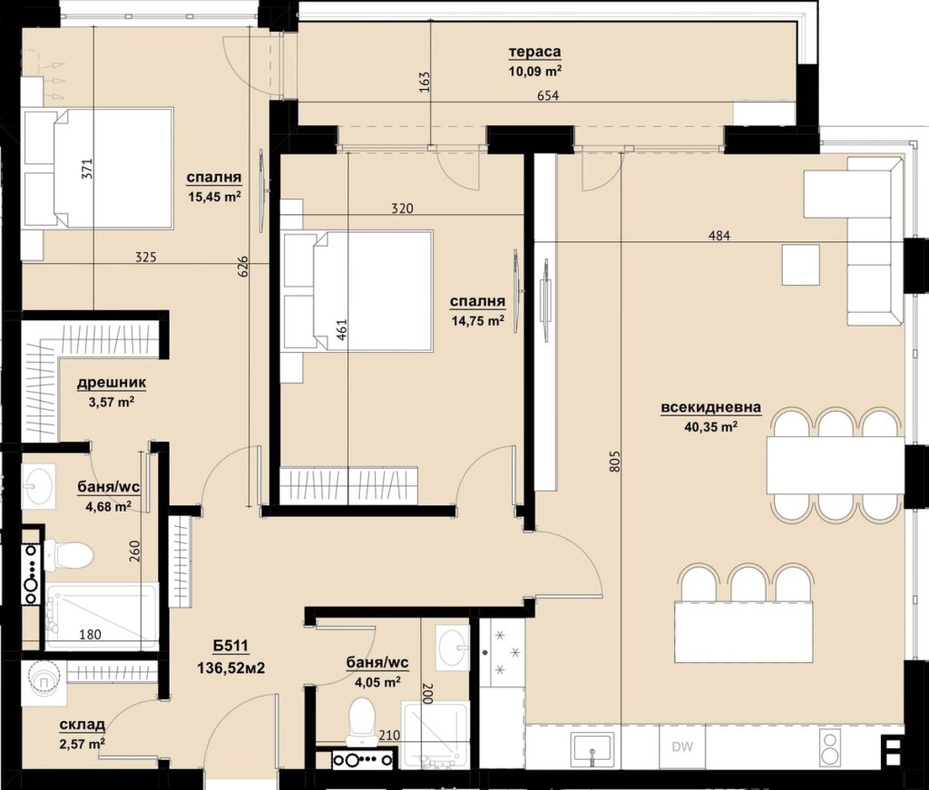 Квартира в Бургасе, Болгария, 111 м² - фото 2