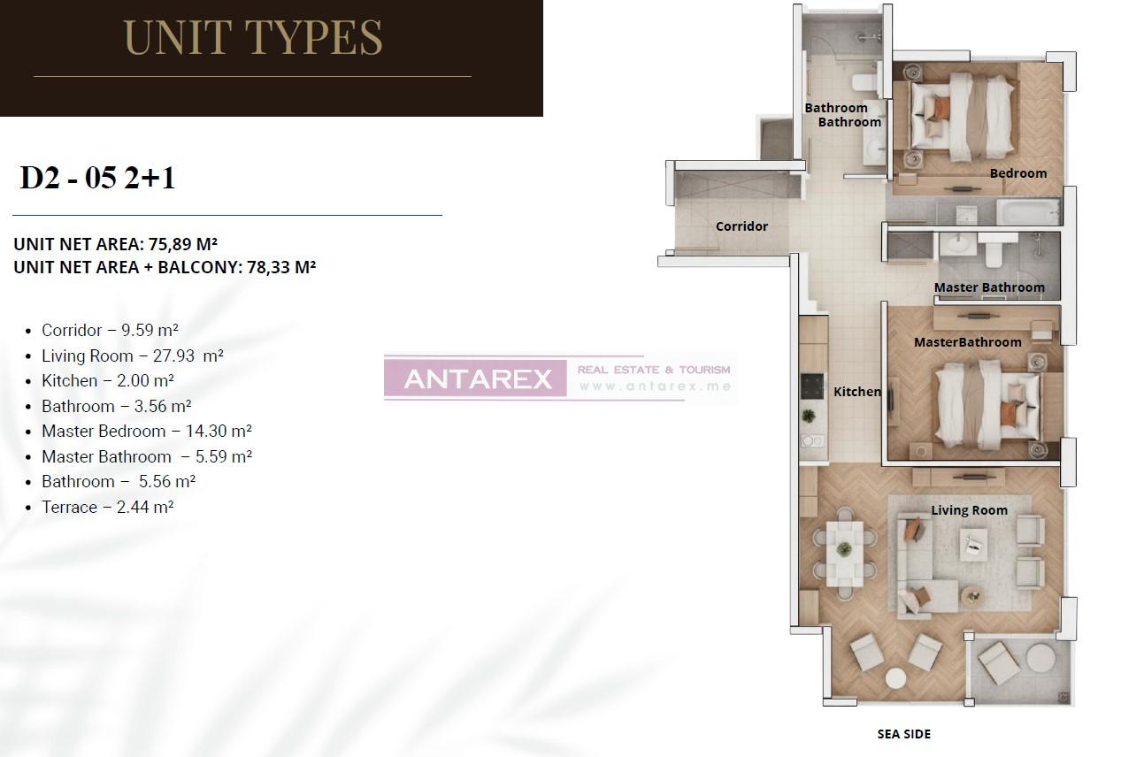 Апартаменты в Дженовичах, Черногория, 45 м² - фото 13