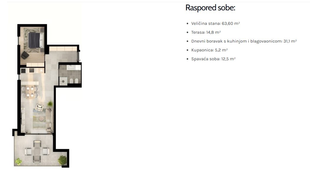 Квартира в Умаге, Хорватия, 63.6 м² - фото 10