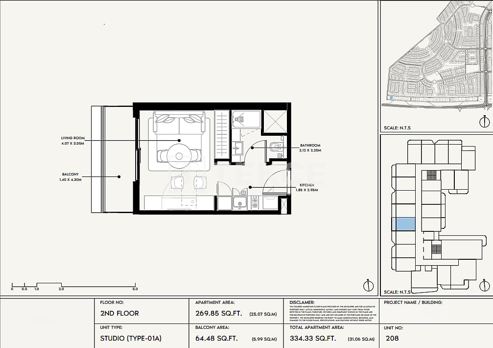 Апартаменты Аль-Фурджан, ОАЭ, 33 м² - фото 13