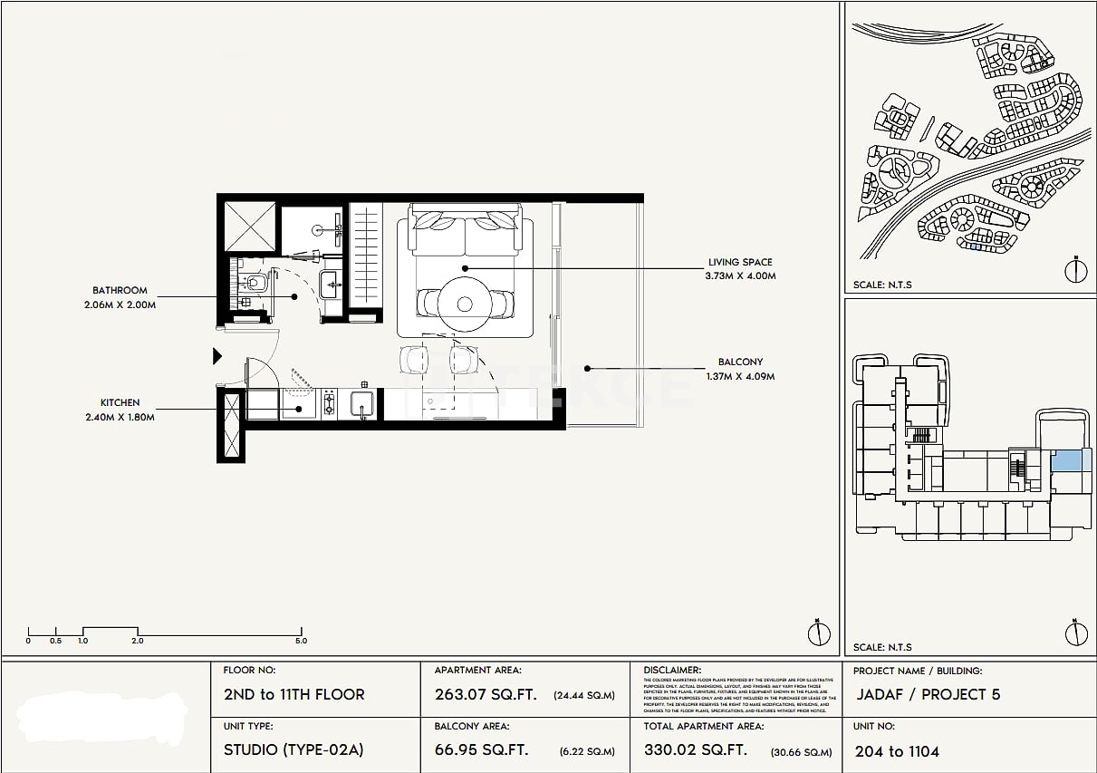 Апартаменты Аль-Джадаф, ОАЭ, 65 м² - фото 19