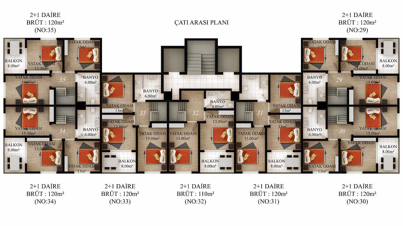 Квартира в Алании, Турция, 75 м² - фото 2