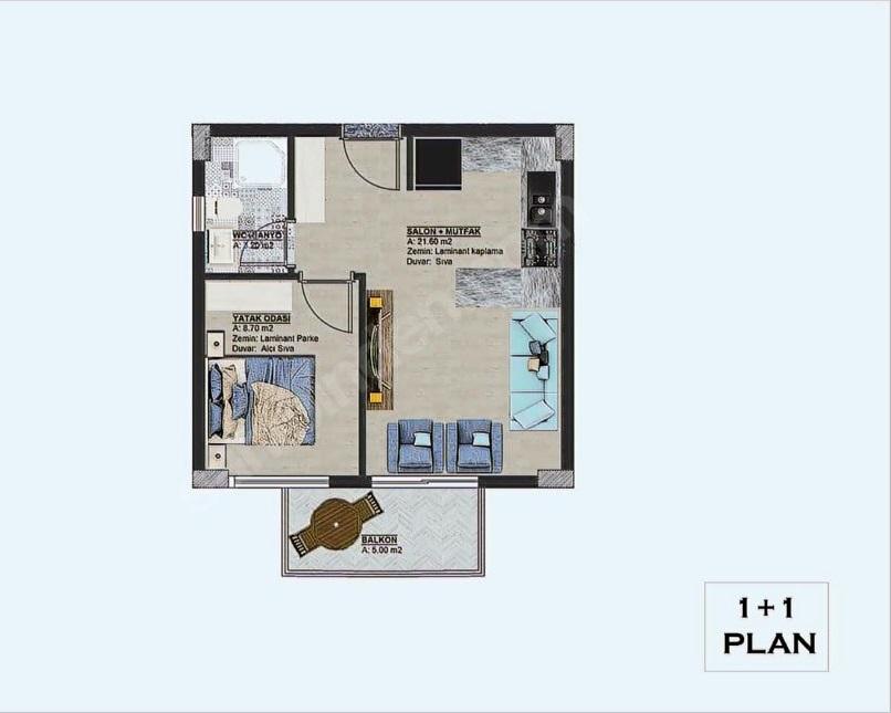 Квартира в Алании, Турция, 55 м² - фото 2