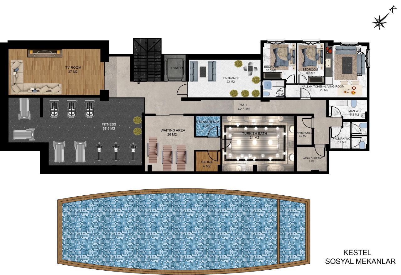 Квартира в Кестеле, Турция, 170 м² - фото 2