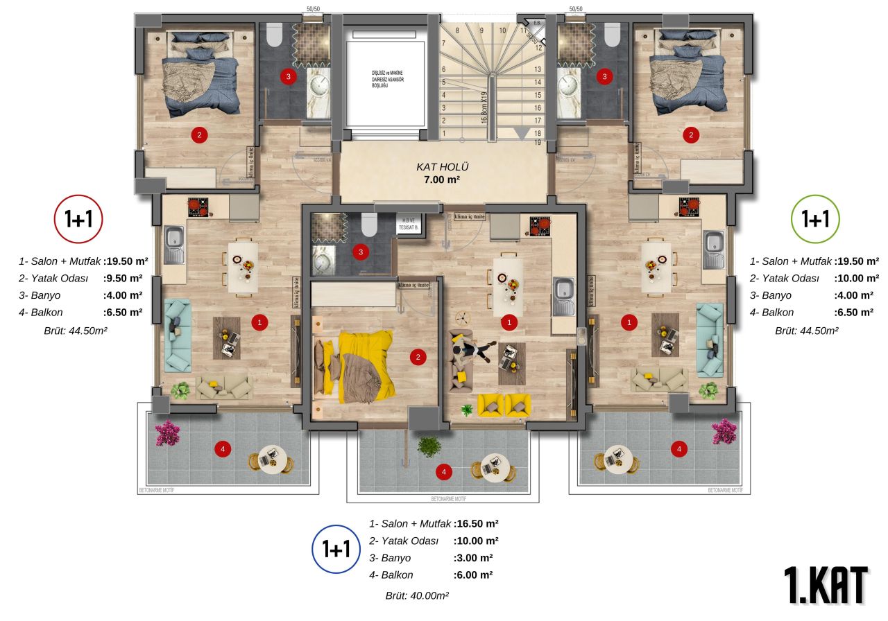 Квартира в Алании, Турция, 45 м² - фото 3