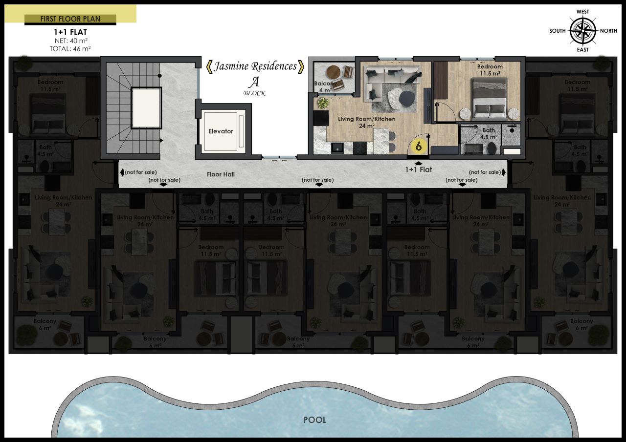 Квартира в Алании, Турция, 46 м² - фото 3
