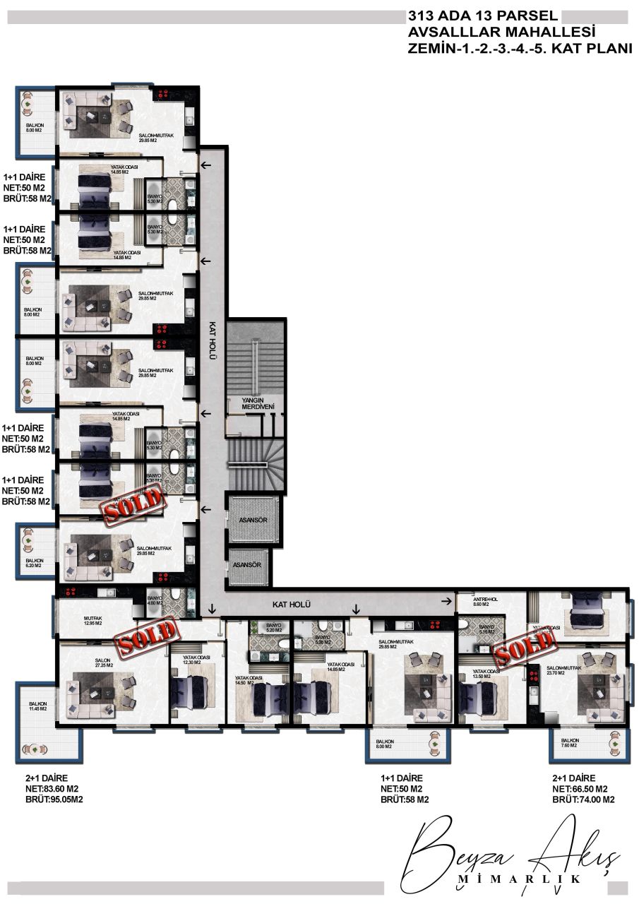 Квартира в Авсалларе, Турция, 58 м² - фото 4