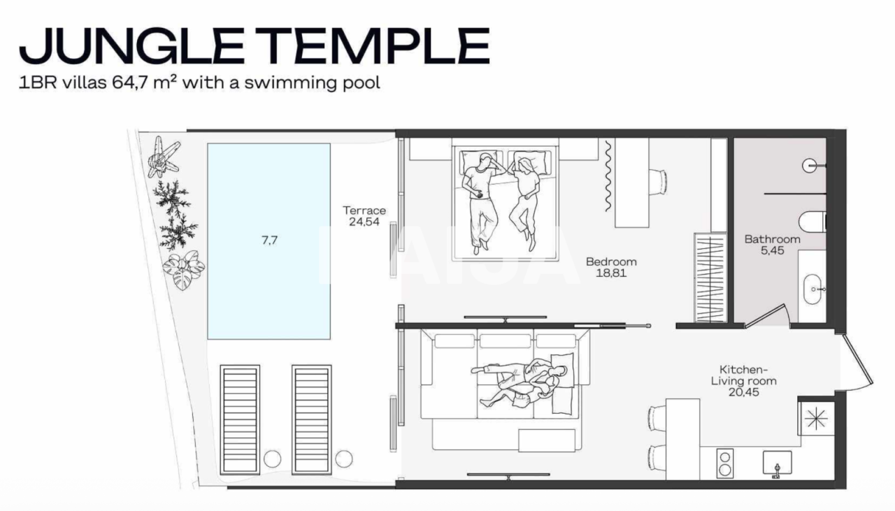 Вилла в Убуде, Индонезия, 45 м² - фото 2
