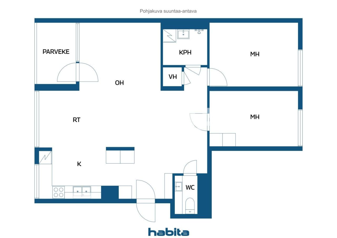 Апартаменты в Котке, Финляндия, 74 м² - фото 2
