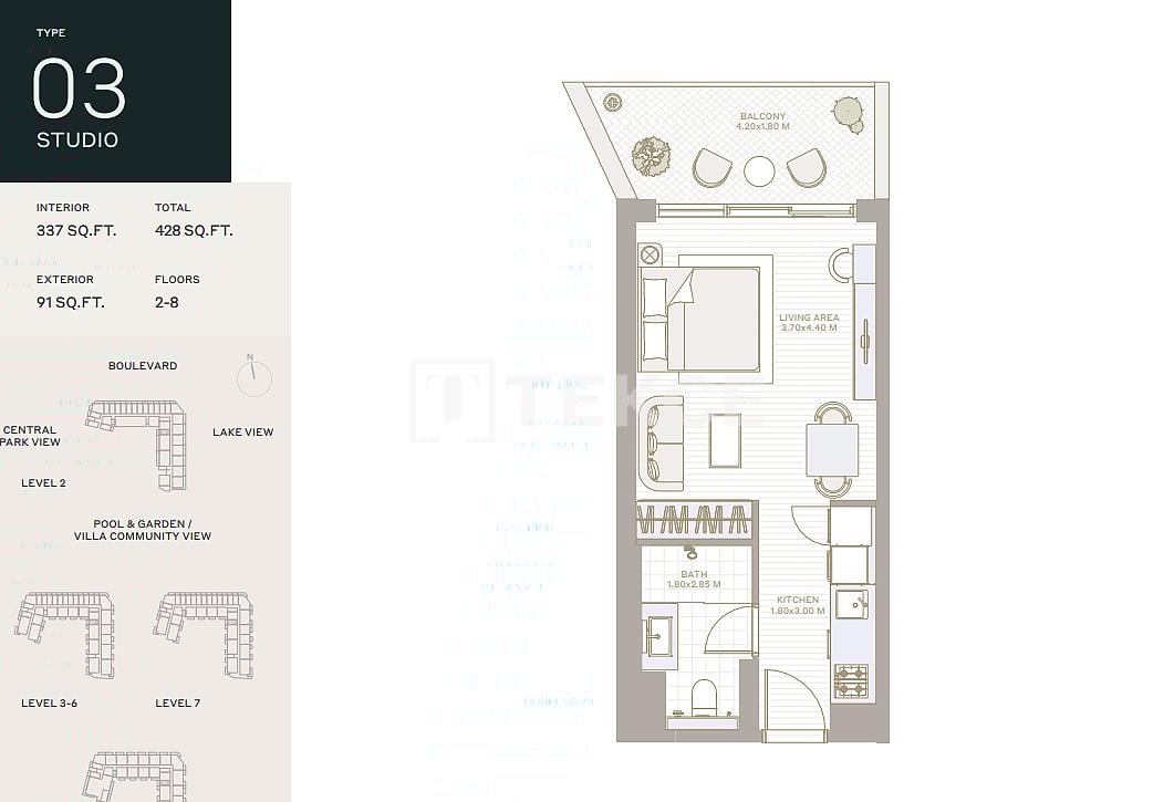 Апартаменты в Дубае, ОАЭ, 41 м² - фото 15