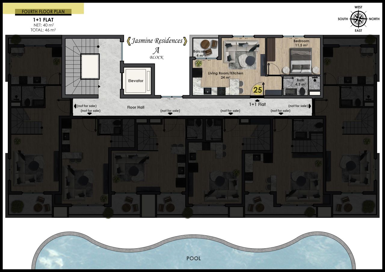 Квартира в Алании, Турция, 46 м² - фото 6