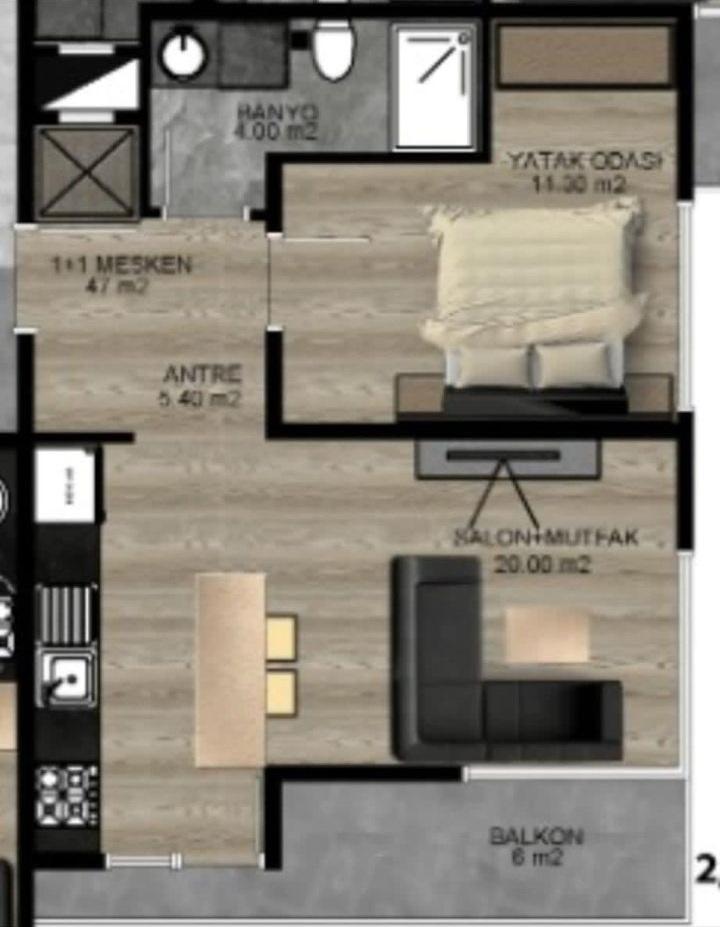 Квартира в Алании, Турция, 55 м² - фото 7