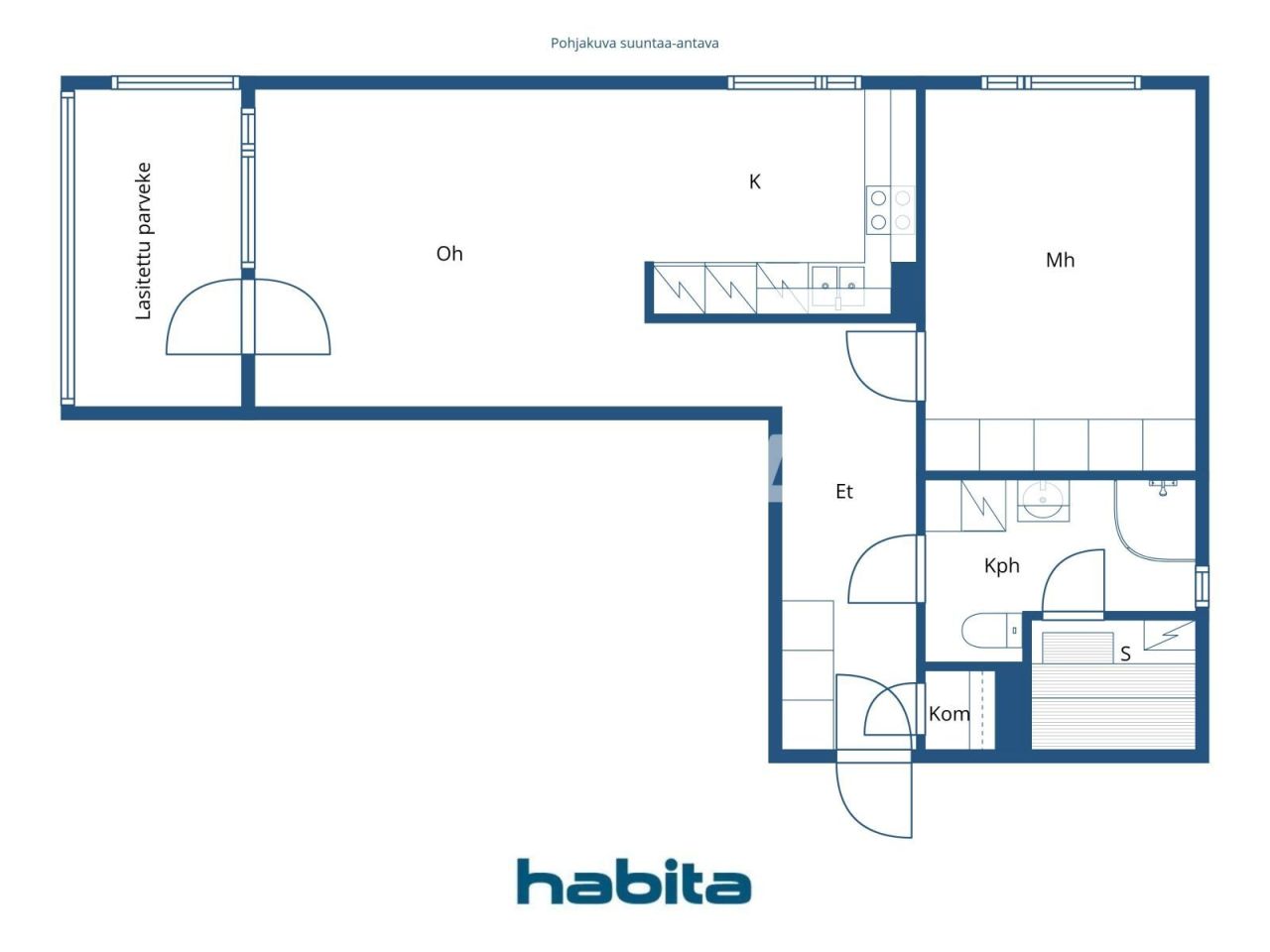 Апартаменты в Хельсинки, Финляндия, 60.5 м² - фото 2