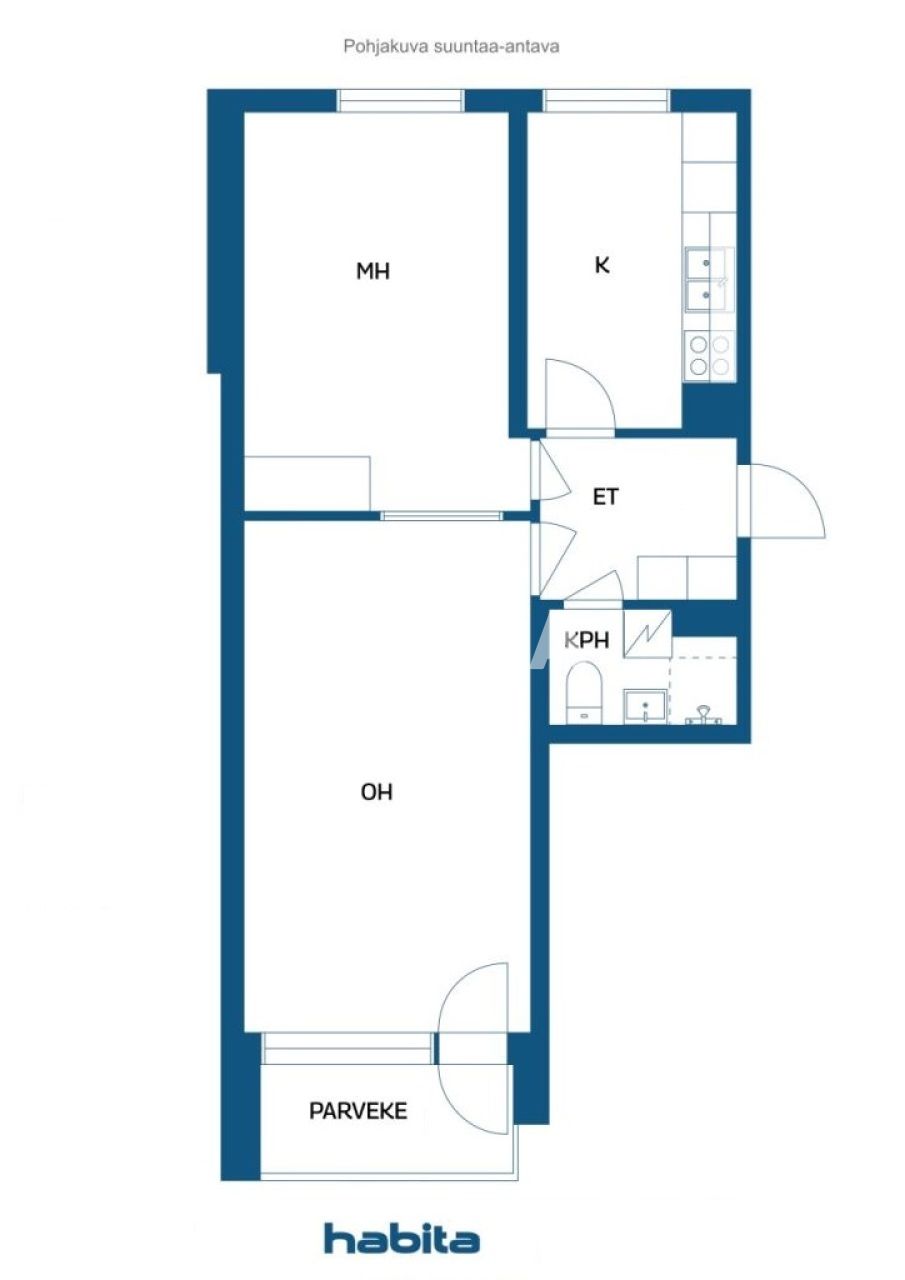 Апартаменты в Тампере, Финляндия, 50 м² - фото 2