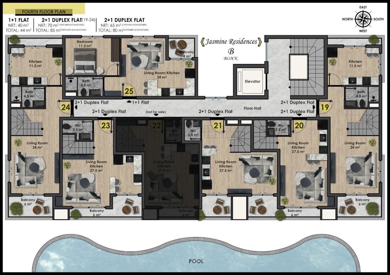 Квартира в Алании, Турция, 46 м² - фото 10