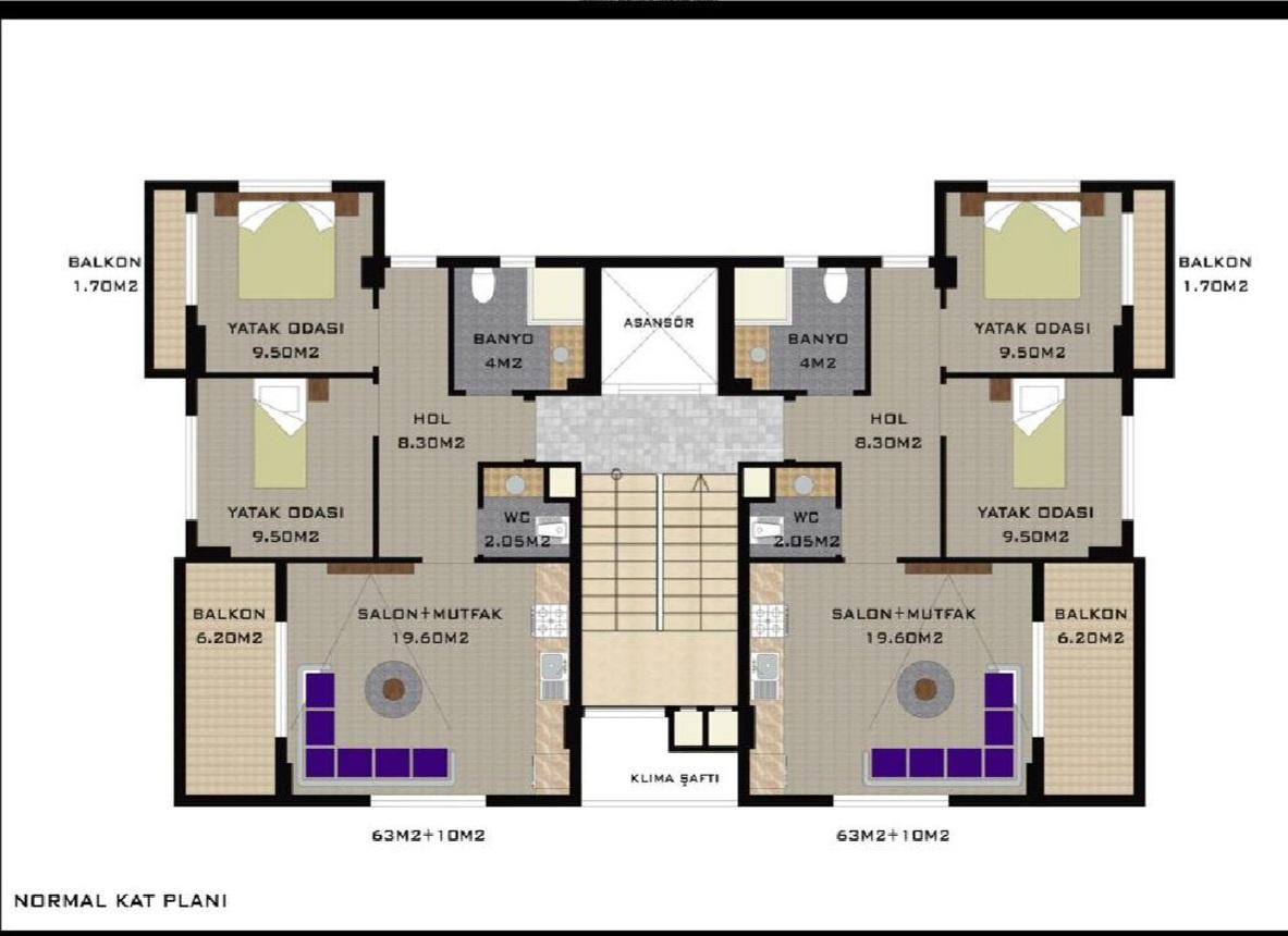 Пентхаус в Алании, Турция, 100 м² - фото 13