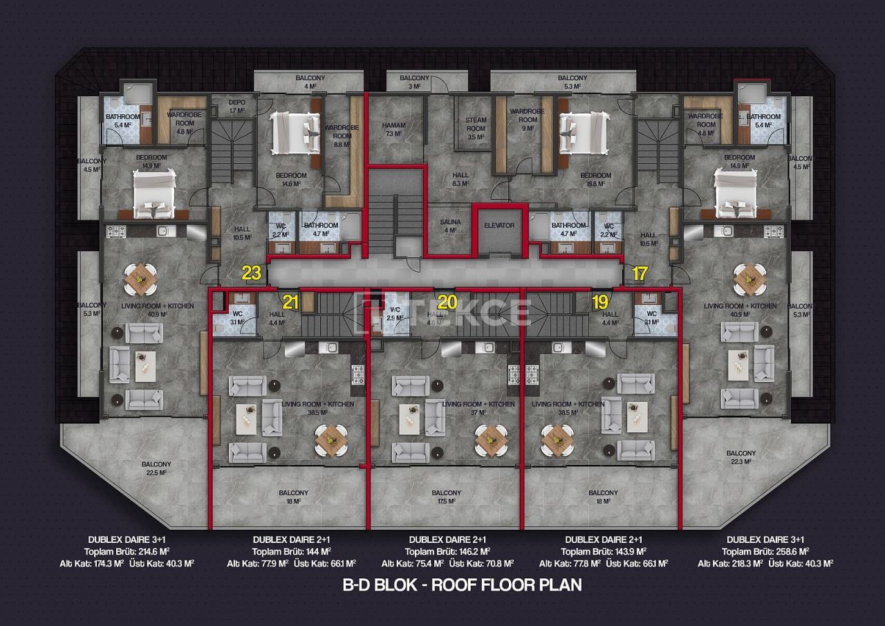Апартаменты в Алании, Турция, 97 м² - фото 19