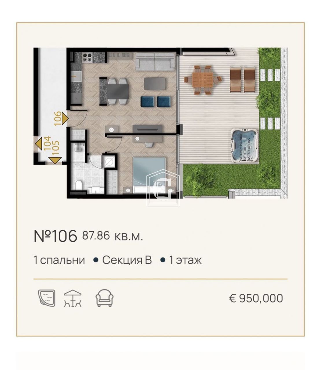 Апартаменты в Тивате, Черногория, 88 м² - фото 12