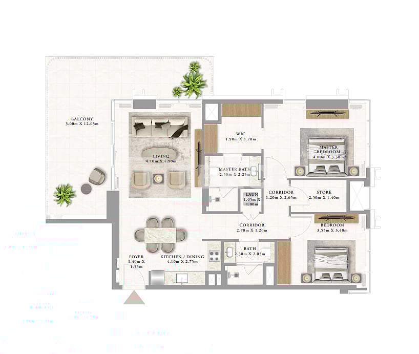 Пентхаус Остров Аль-Марджан, ОАЭ, 108 м² - фото 11