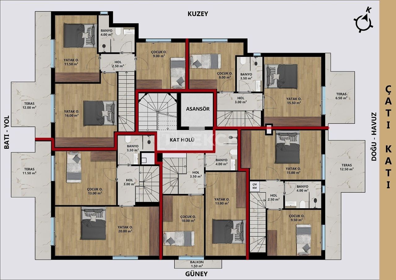 Апартаменты в Анталии, Турция, 65 м² - фото 14