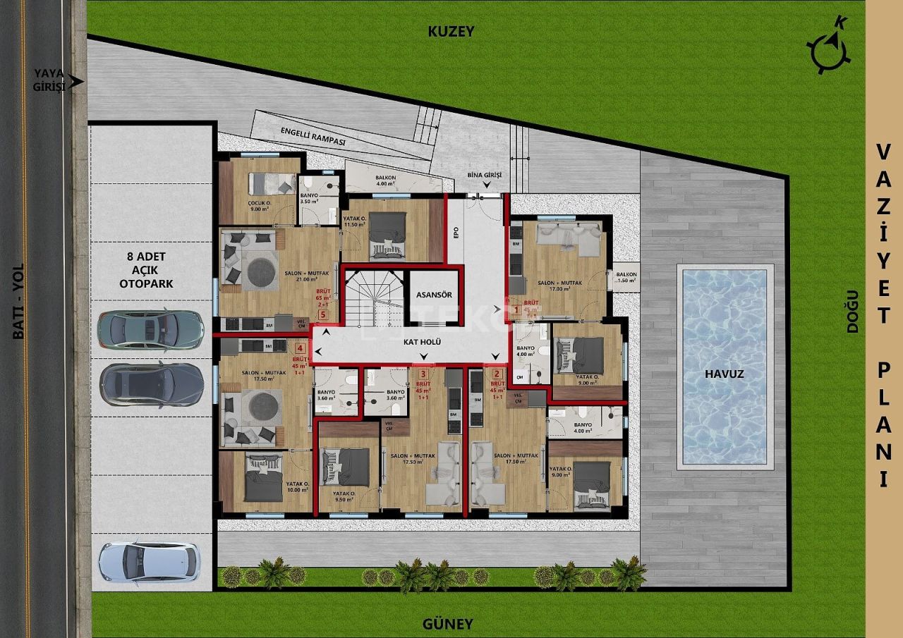 Апартаменты в Анталии, Турция, 45 м² - фото 15