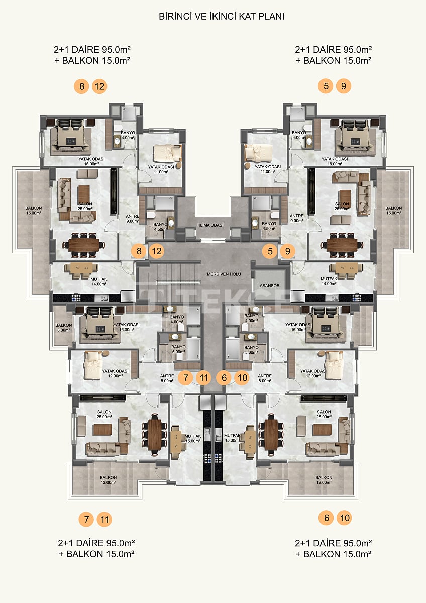 Пентхаус в Алании, Турция, 260 м² - фото 16