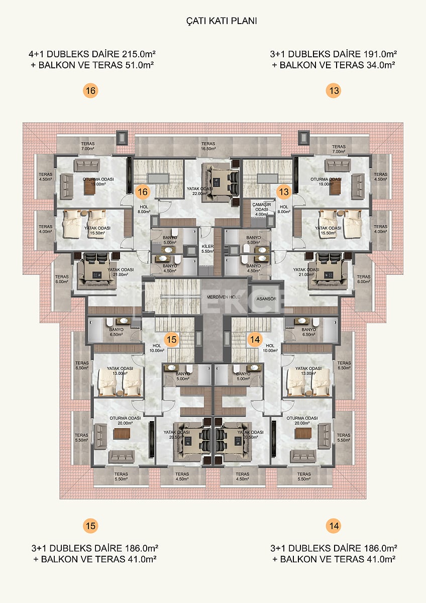 Пентхаус в Алании, Турция, 260 м² - фото 18