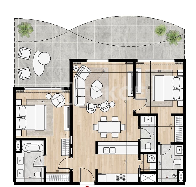 Апартаменты Остров Аль-Марджан, ОАЭ, 169 м² - фото 19