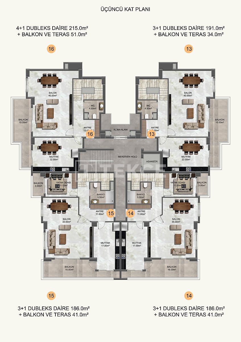 Пентхаус в Алании, Турция, 260 м² - фото 19