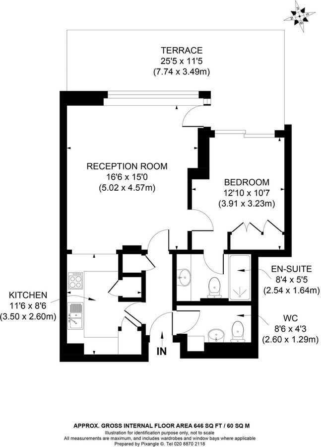 Квартира в Лондоне, Великобритания, 60 м² - фото 16