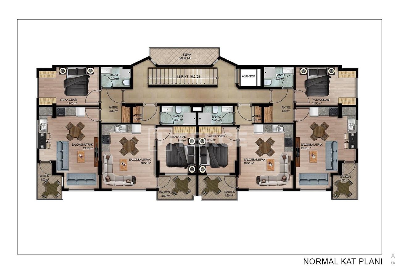 Апартаменты в Алании, Турция, 41 м² - фото 16